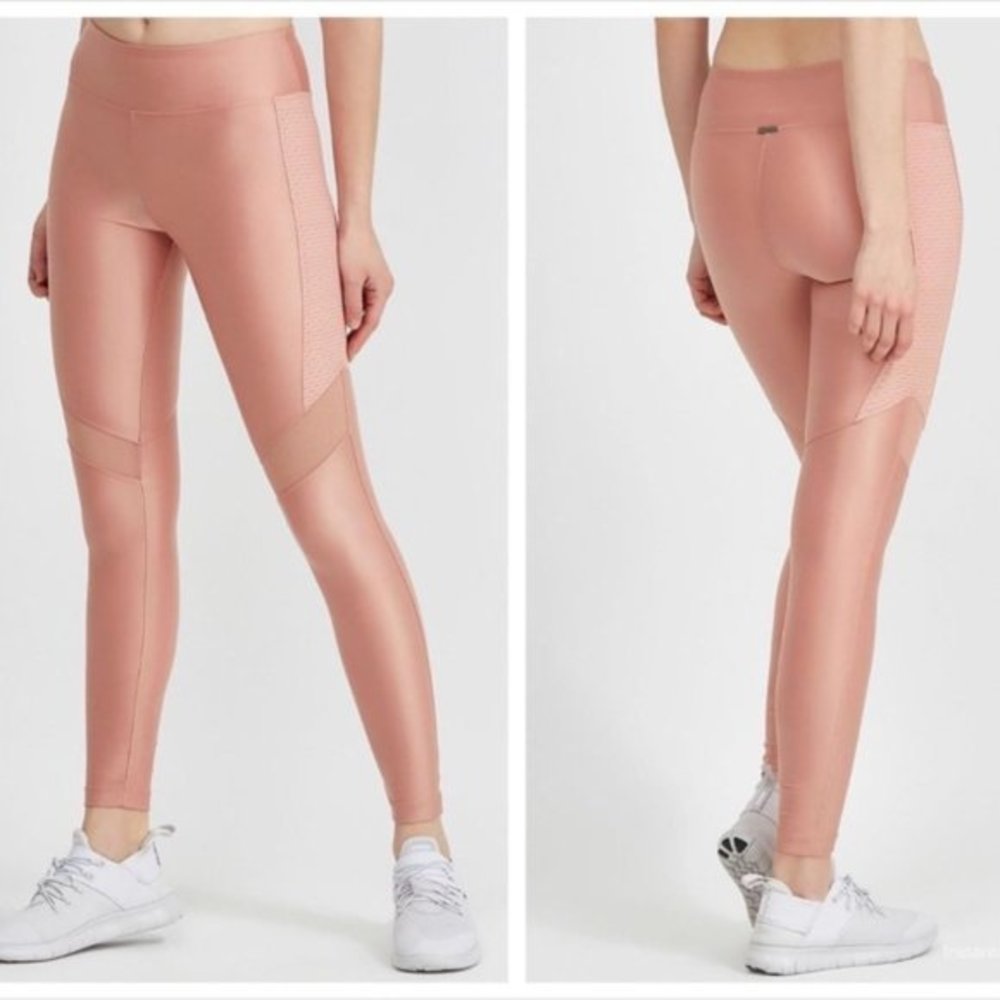 Western High-Rise Mesh-Panel Performance Leggings Color Cameo Size XS